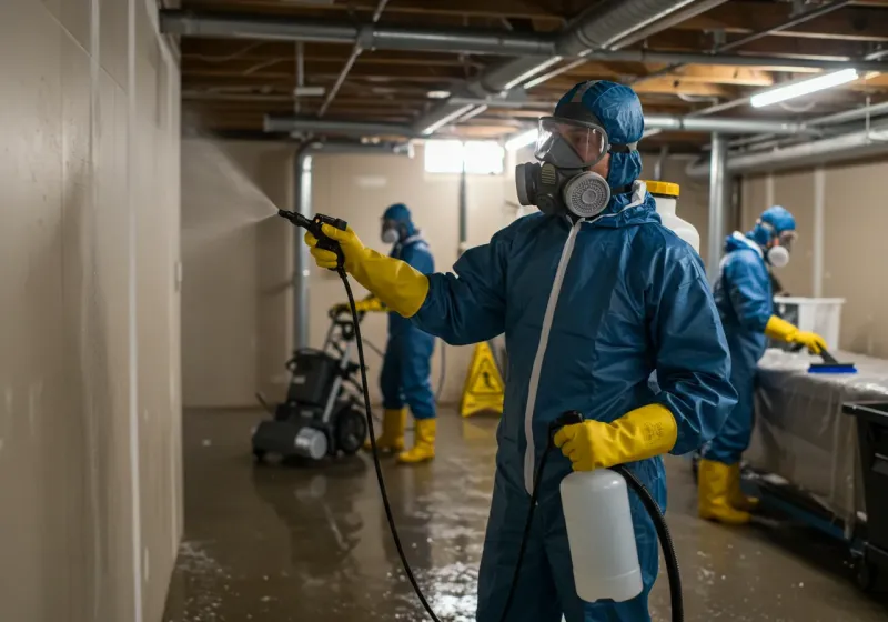Basement Sanitization and Antimicrobial Treatment process in Holland, MI