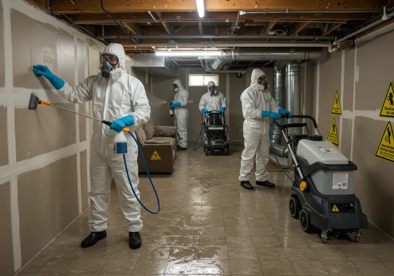 Basement Moisture Removal and Structural Drying process in Holland, MI
